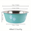 Ashario Pets - Stainless Steel Pet Bowl with Non-Slip Base Turquoise - Small