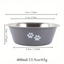 Ashario Pets - Stainless Steel Pet Bowl with Non-Slip Base Grey - Small