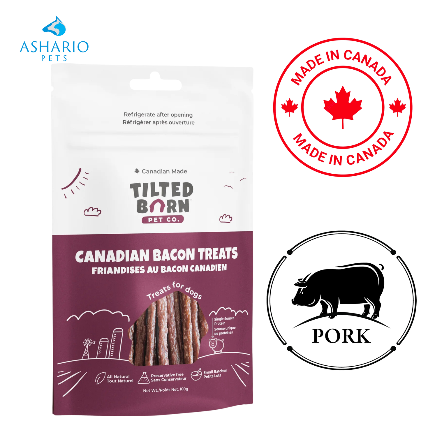 Tilted Barn - Canadian Bacon Dog Treats — main