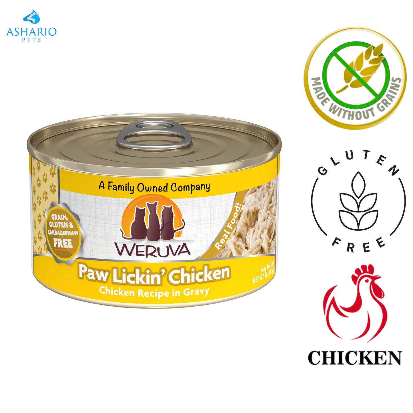 Weruva - Nourriture en conserve pour chats au poulet Paw Lickin' - 3 oz