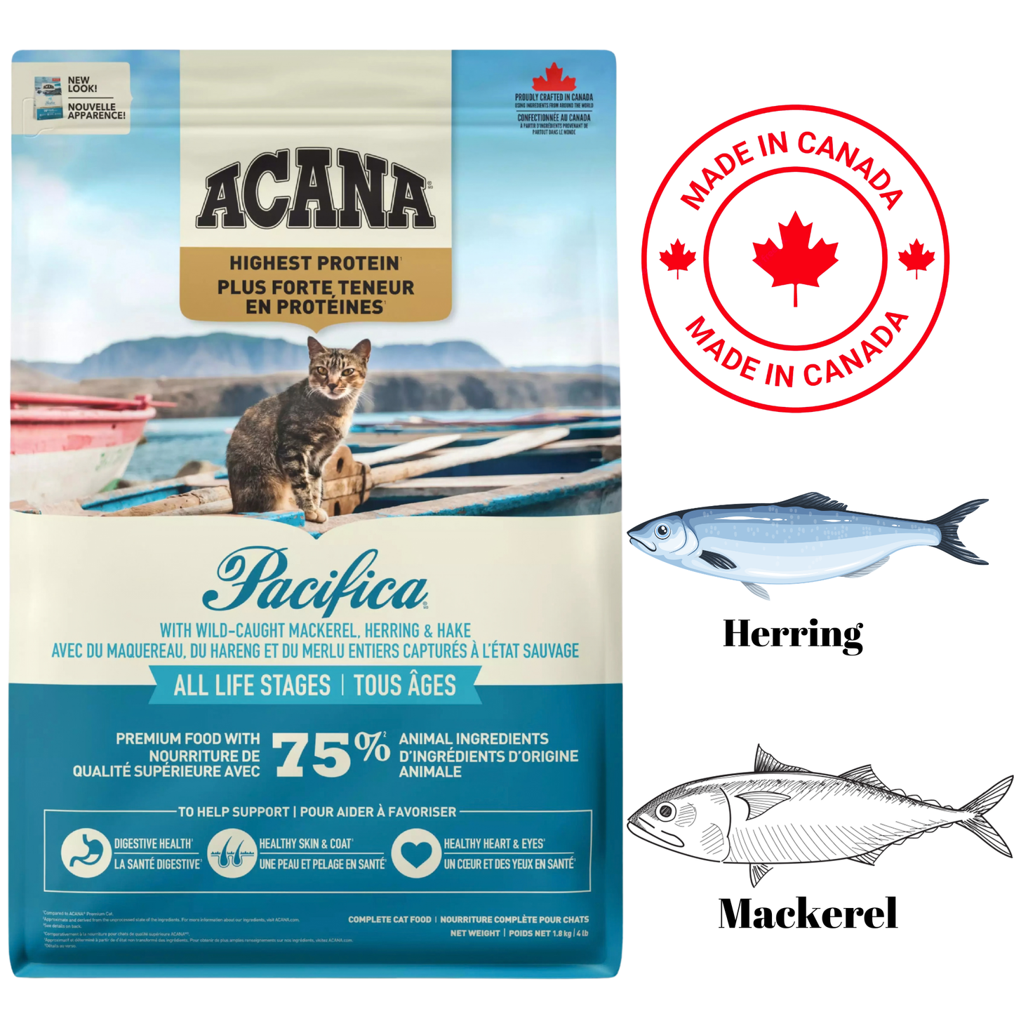 Acana - Pacifica 干猫粮 - 4 磅