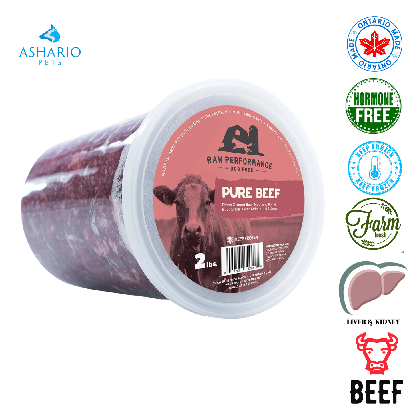 Raw Performance - Nourriture crue pour chien à base de bœuf pur