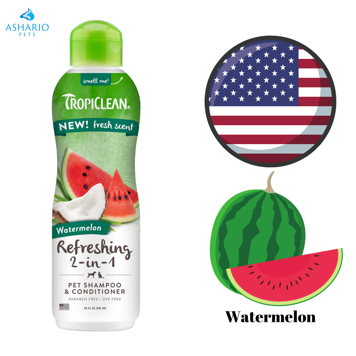 TropiClean - Refreshing 2 In 1 Shampoo & Conditioner For Pets