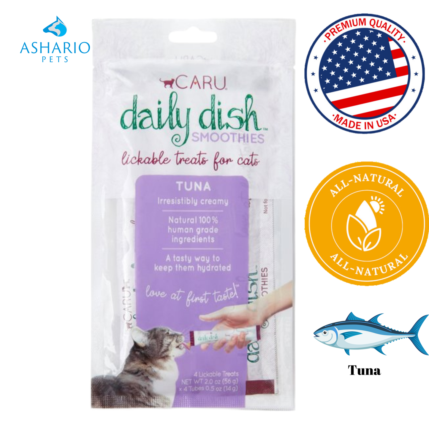 Caru - Friandise pour chat au poulet et au saumon Daily Dish Smoothie