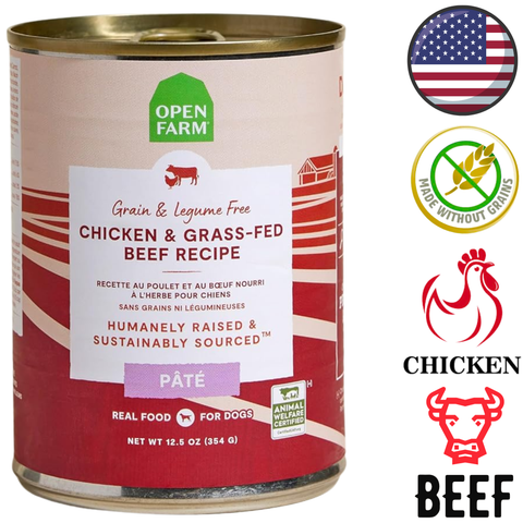 Open Farm - Grain Free Chicken & Grass-Fed Beef Pate Canned Dog Food — main