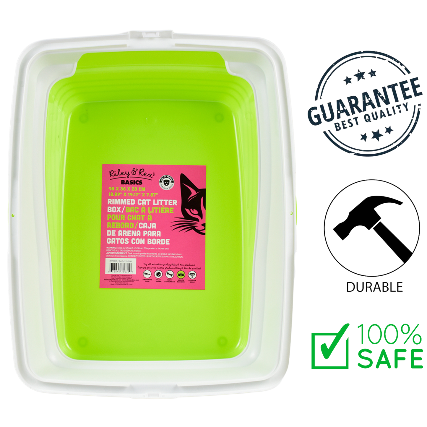 Riley & Rex - Rimmed Cat Litter Box