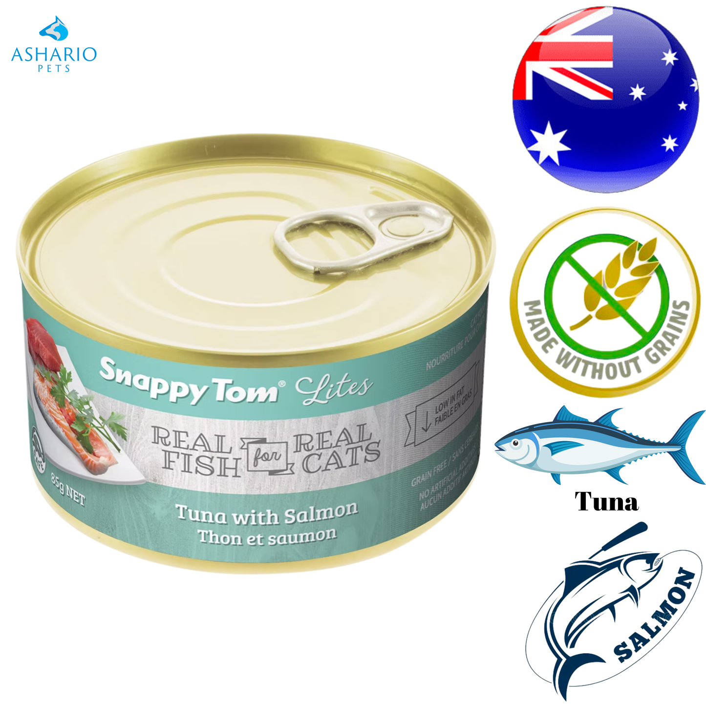 Snappy Tom - Lites Tuna & Salmon Canned Cat Food