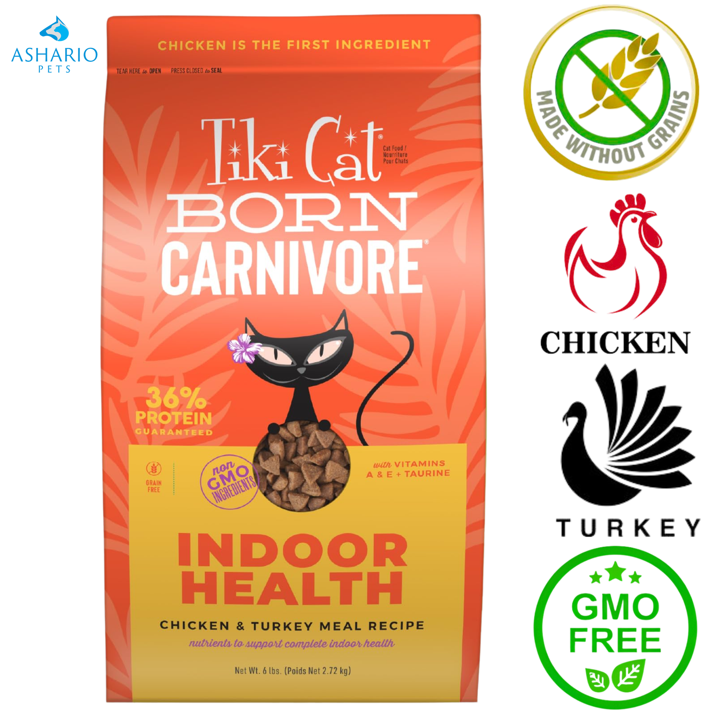 Tiki Cat - Born Carnivore Indoor Health Chicken & Turkey Dry Cat Food — main