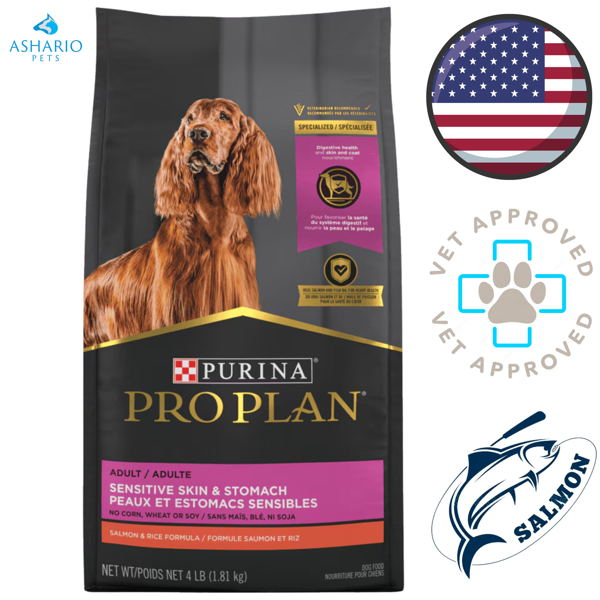 Purina - Pro Plan Specialized Sensitive Skin & Stomach Salmon & Rice Dry Dog Food — view 2