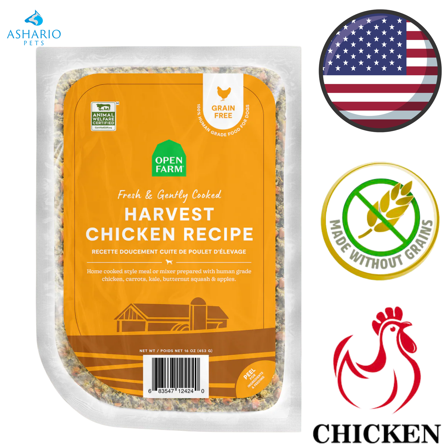 Open Farm - Gently Cooked Harvest Chicken Raw Dog Food