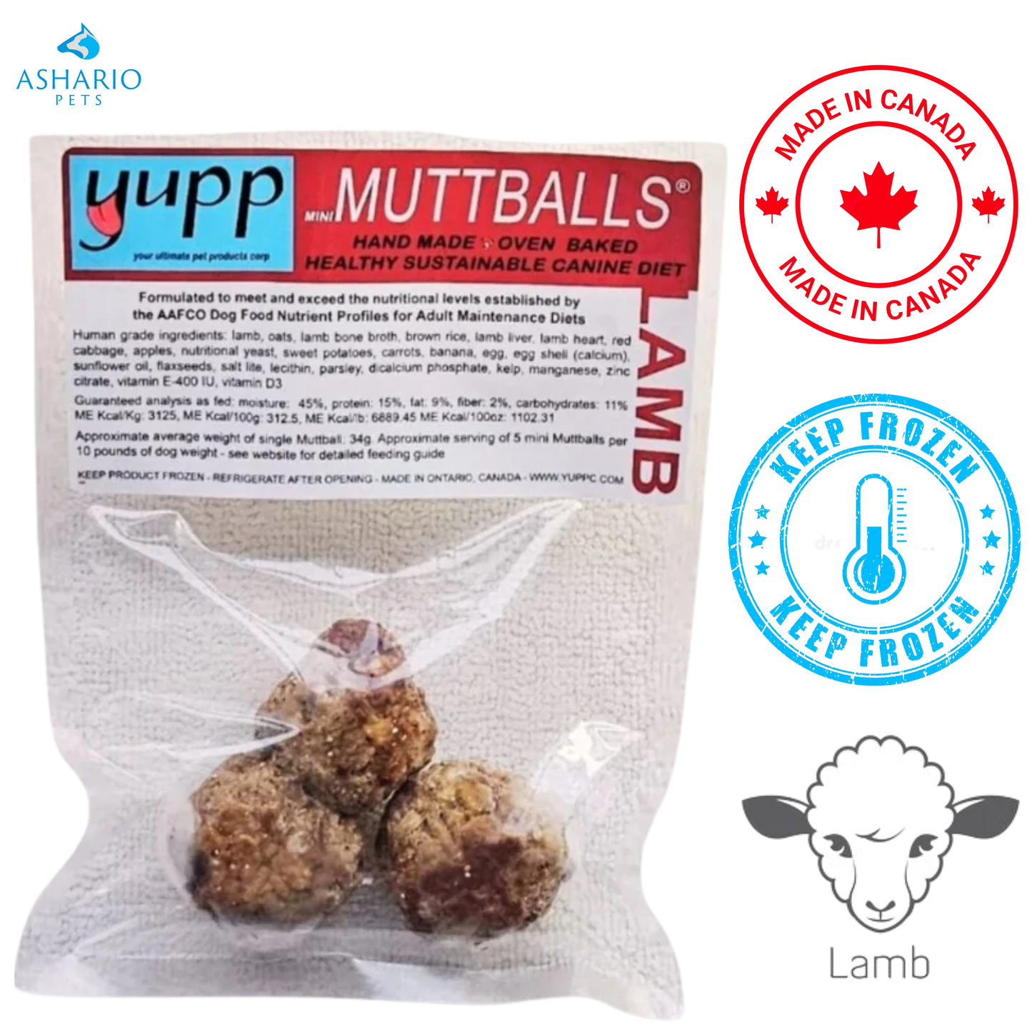 Yupp - Mini MuttBalls Lamb Raw Dog Food