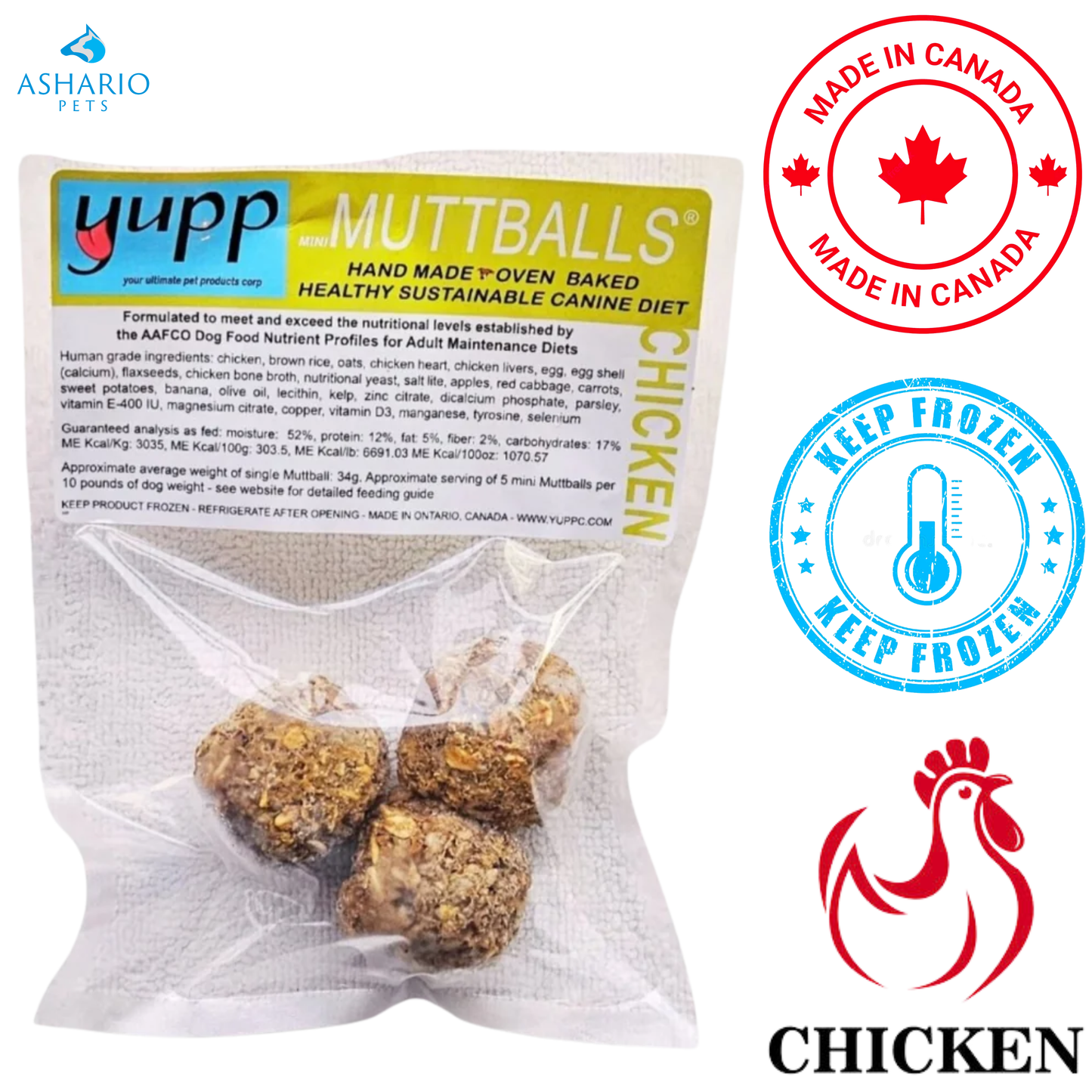 Yupp - Mini MuttBalls Chicken Raw Dog Food