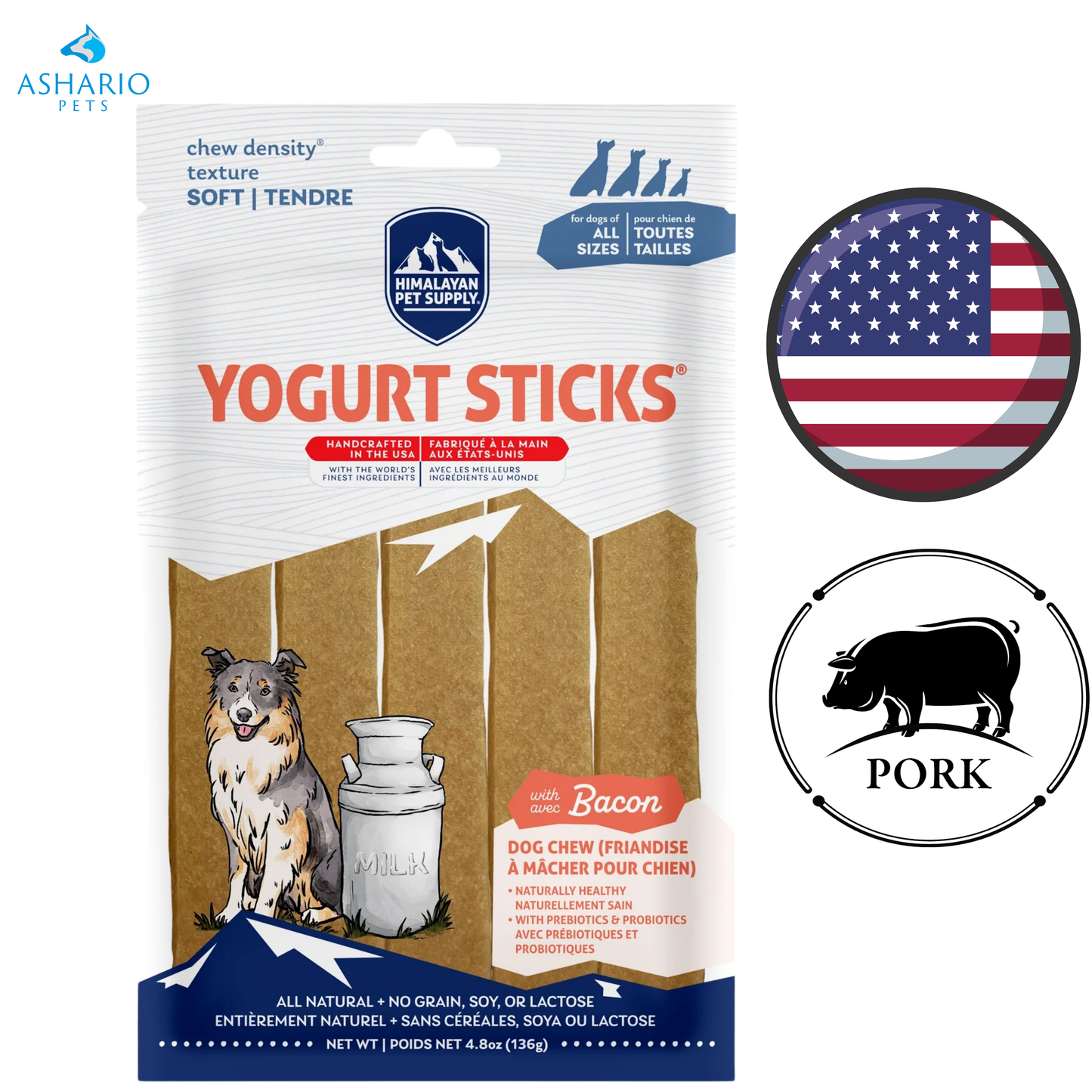 Himalayan Pet Supply - Yogurt Stick Chews Bacon Dog Treats