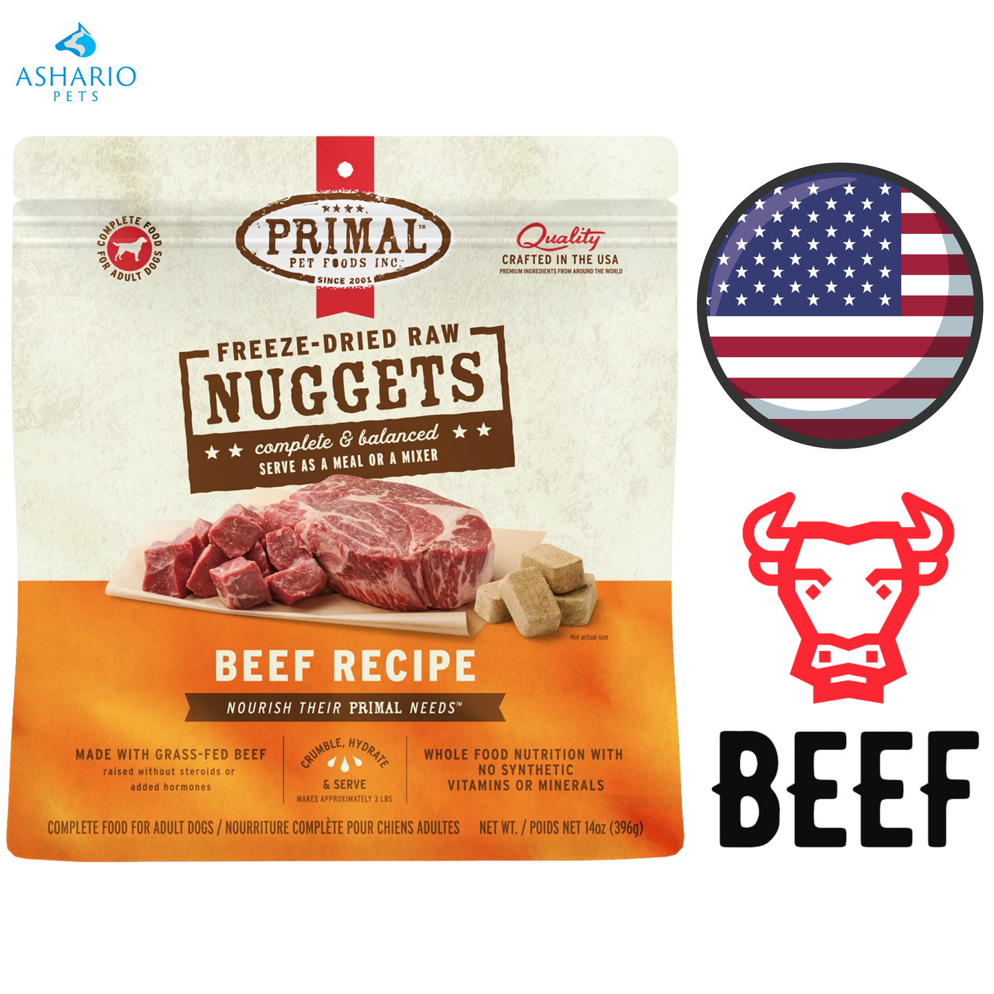 Primal - Beef Nuggets Freeze Dried Dog Food