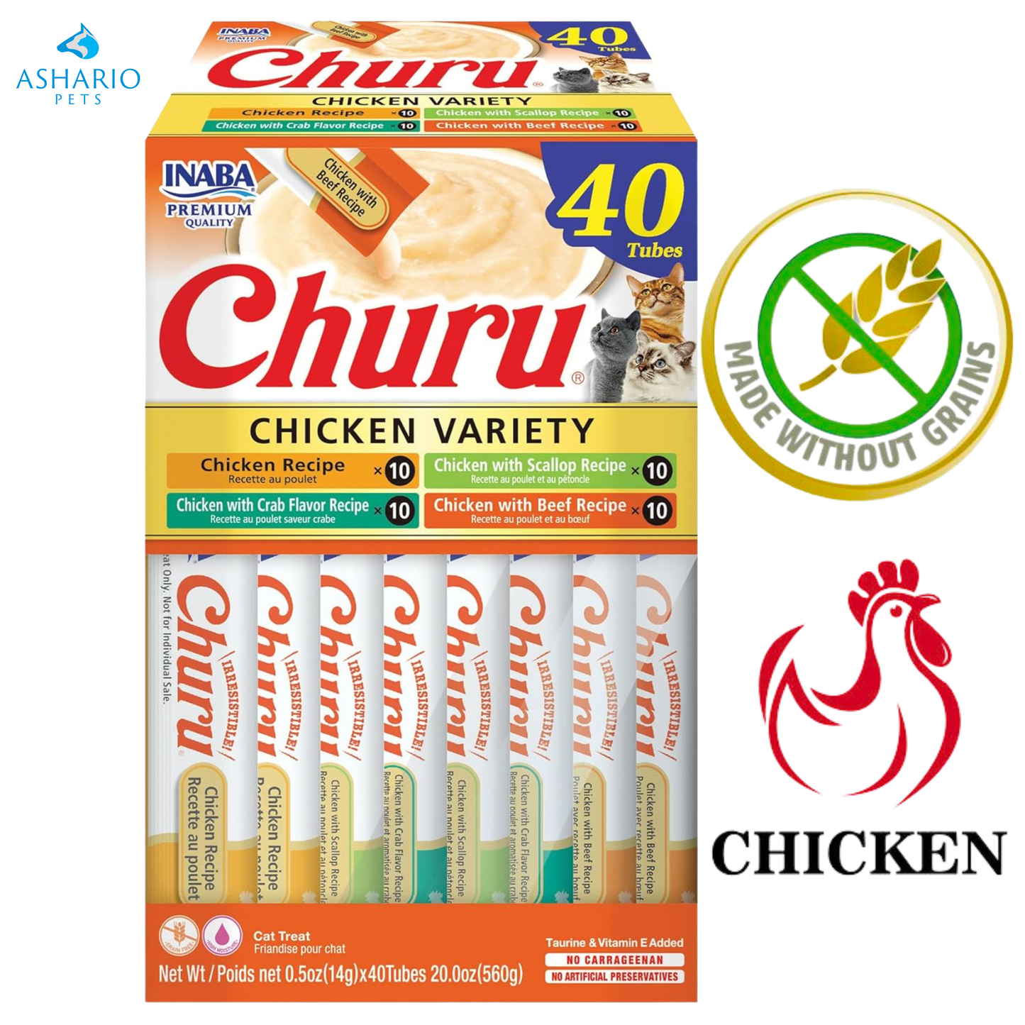 Inaba - Churu Chicken Recipe Variety Pack Cat Treats — view 2