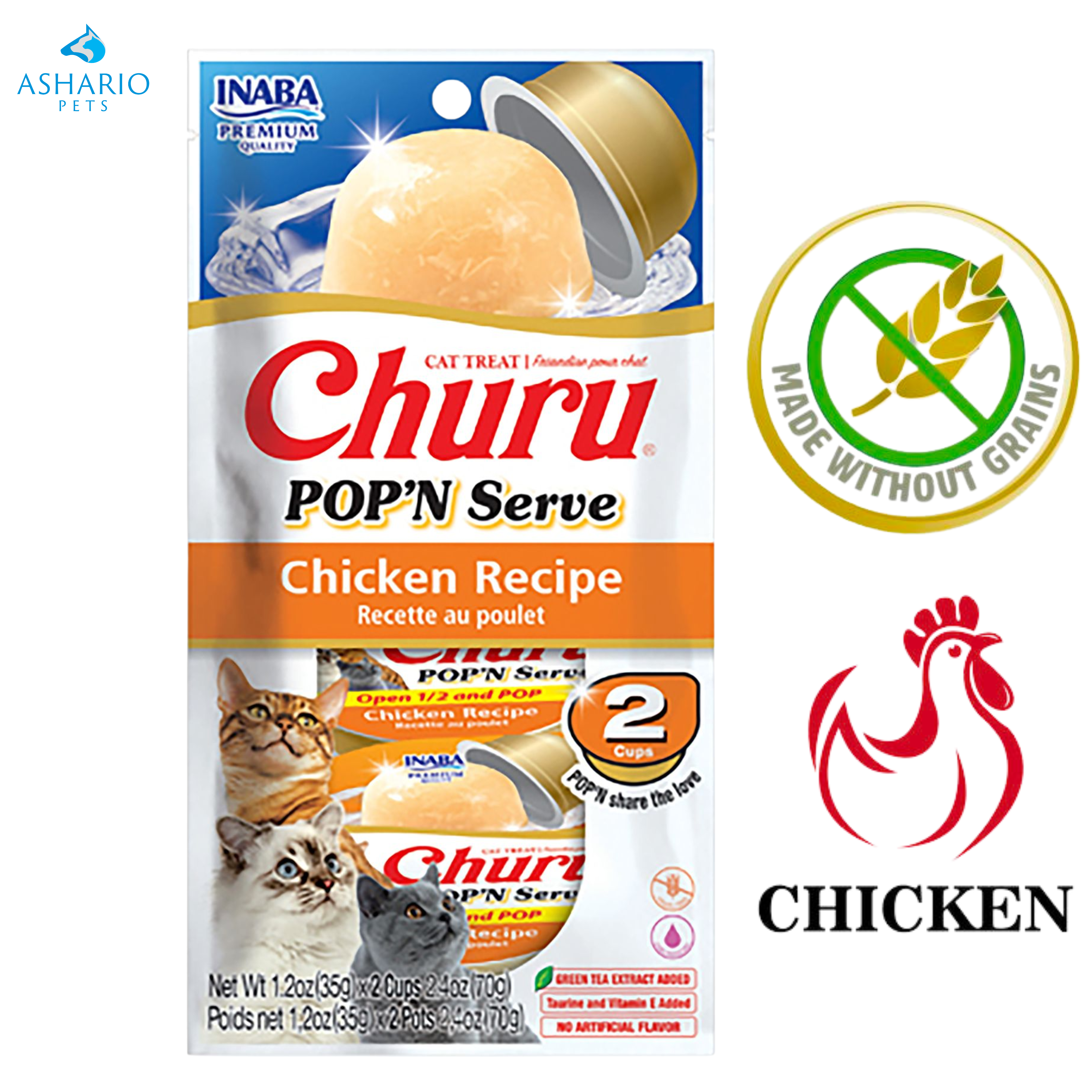 Inaba - Churu Pop'n Serve Chicken Recipe Cat Treats — main