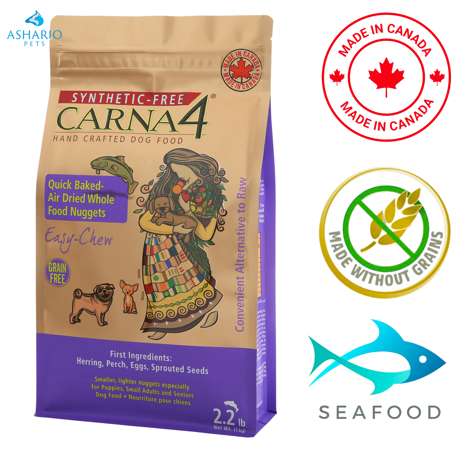 Carna4 - Easy Chew Grain Free Fish Dry Dog Food