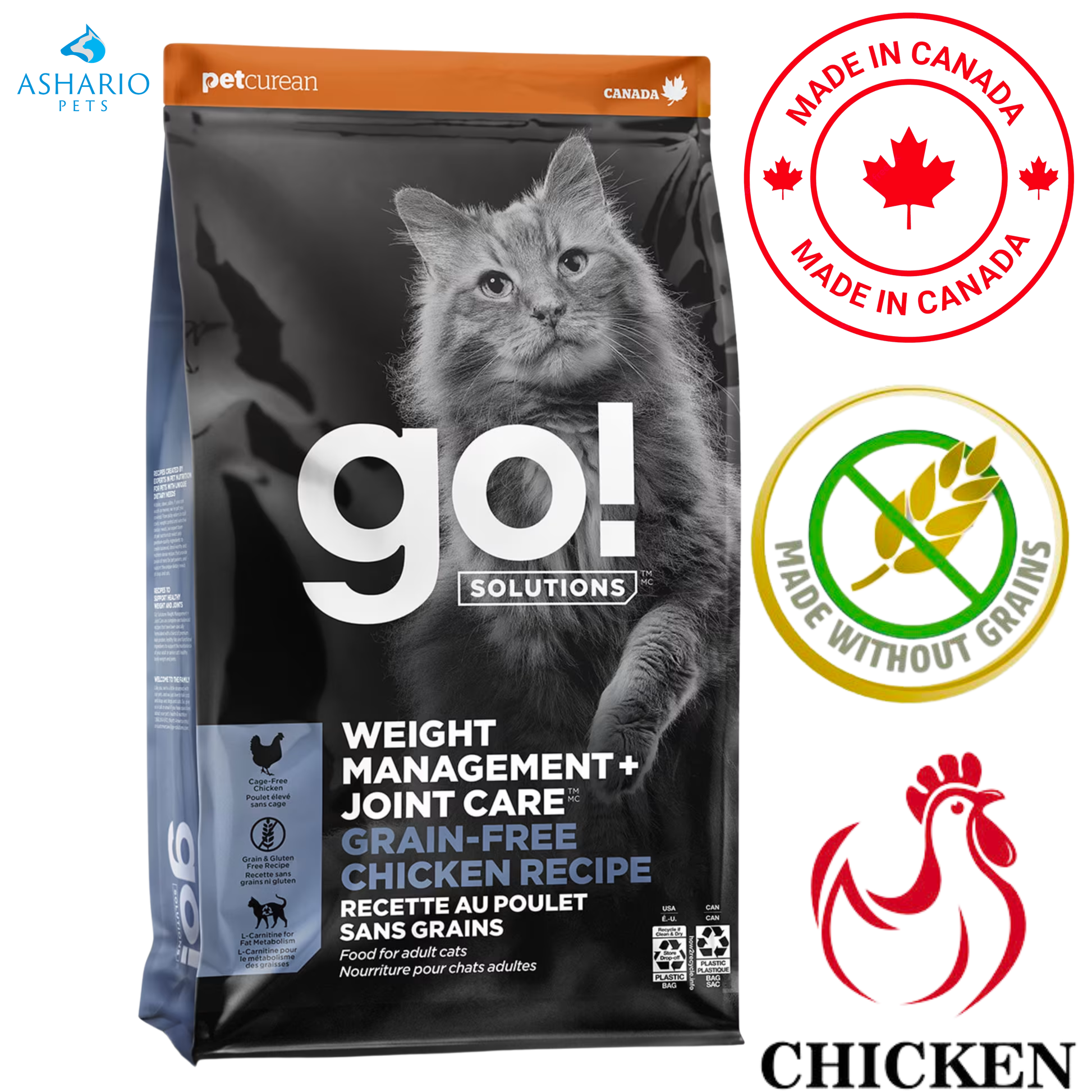 Go! Solutions - Weight Management + Joint Care Grain Free Chicken Dry Cat Food — main