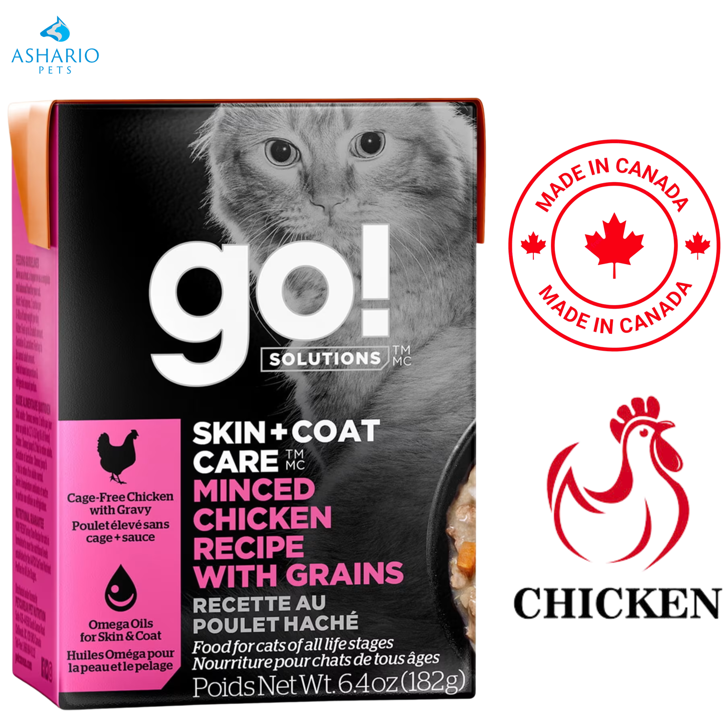 Go! Solutions - Skin + Coat Care Minced Chicken Wet Cat Food
