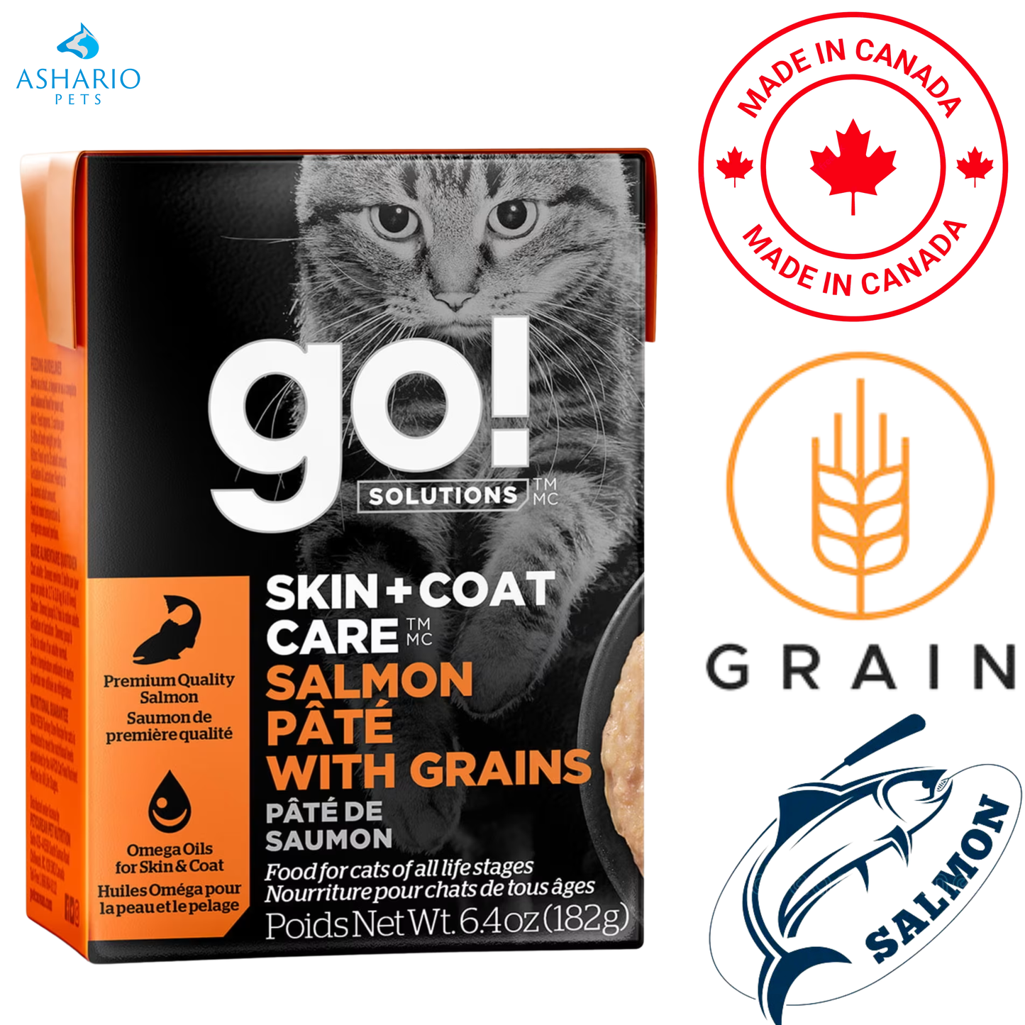 Go! Solutions - Skin + Coat Care Salmon Pate With Grains Wet Cat Food