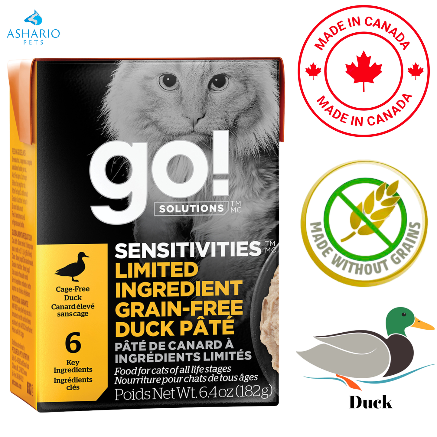 Go! Solutions - Sensitivities Limited Ingredient Grain Free Duck Pate Wet Cat Food