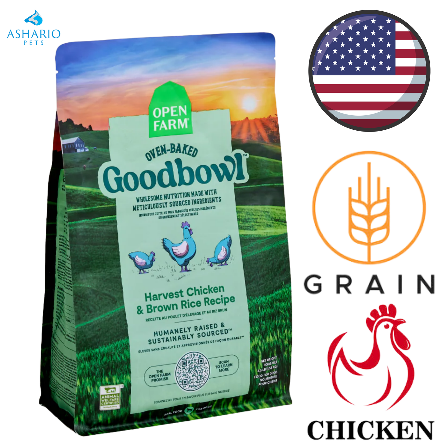Open Farm - Goodbowl Harvest Chicken & Brown Rice Dry Dog Food