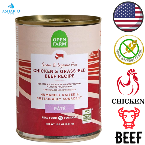 Open Farm - Grain Free Chicken & Grass-Fed Beef Pate Canned Dog Food