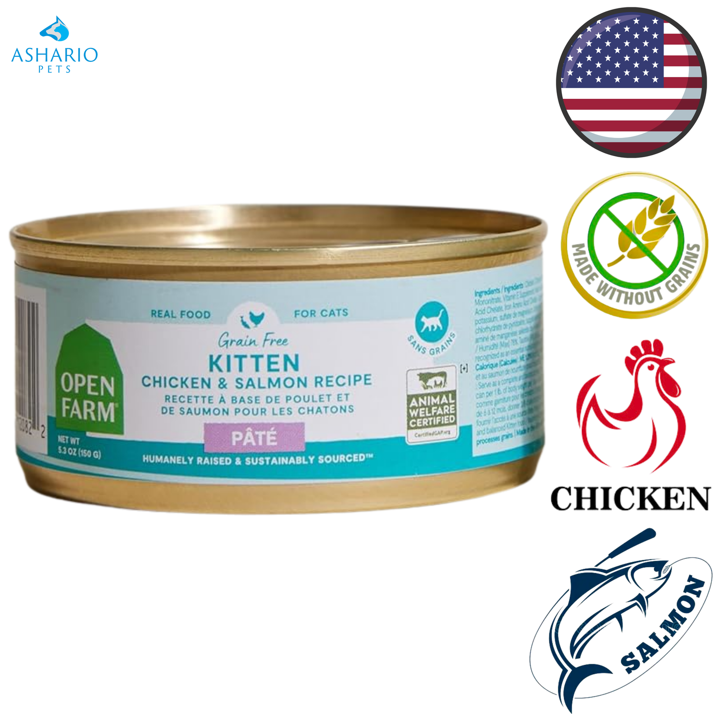 Open Farm - Grain Free Chicken & Salmon Kitten Pate Canned Cat Food