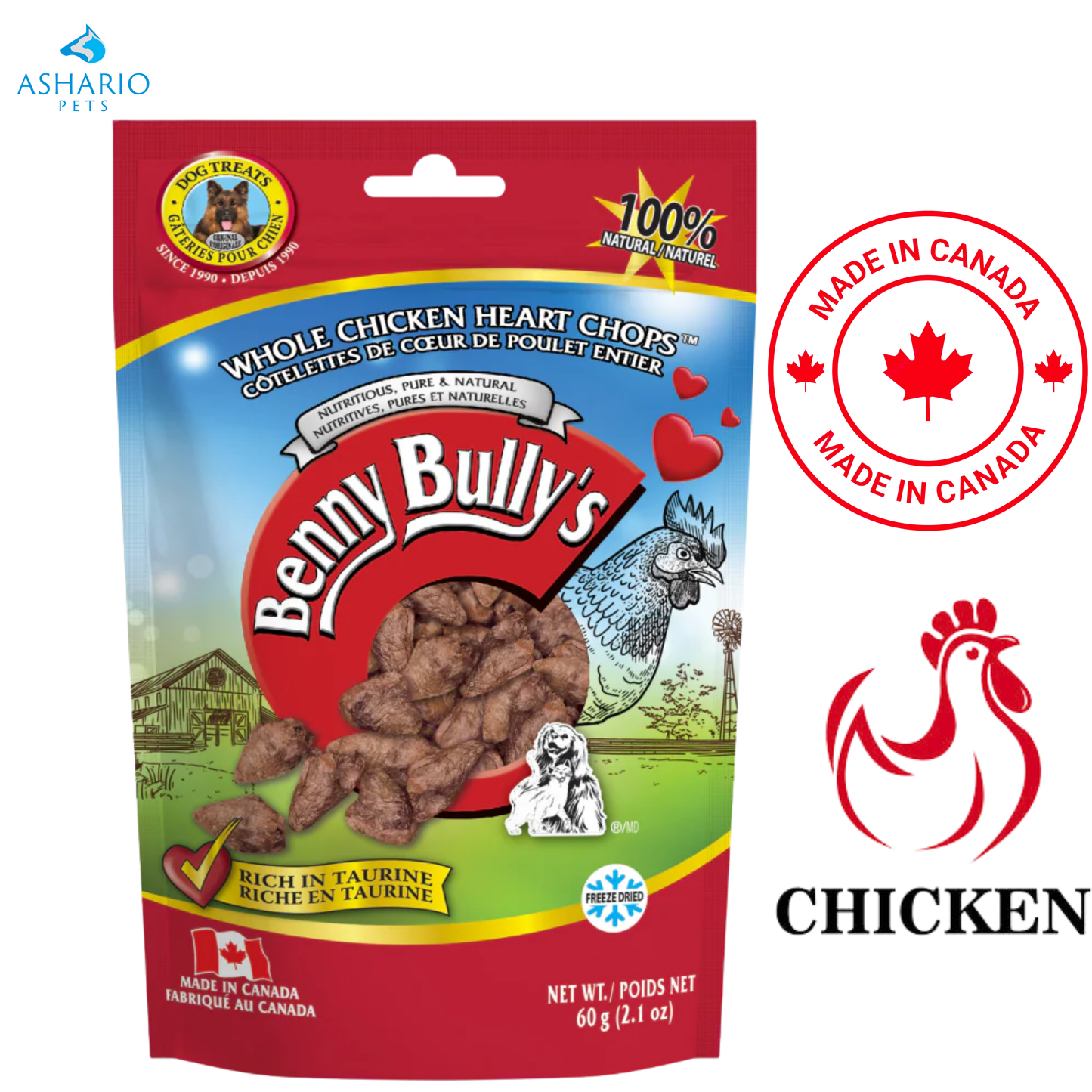 Benny Bully's - Chicken Heart Chops Dog Treats