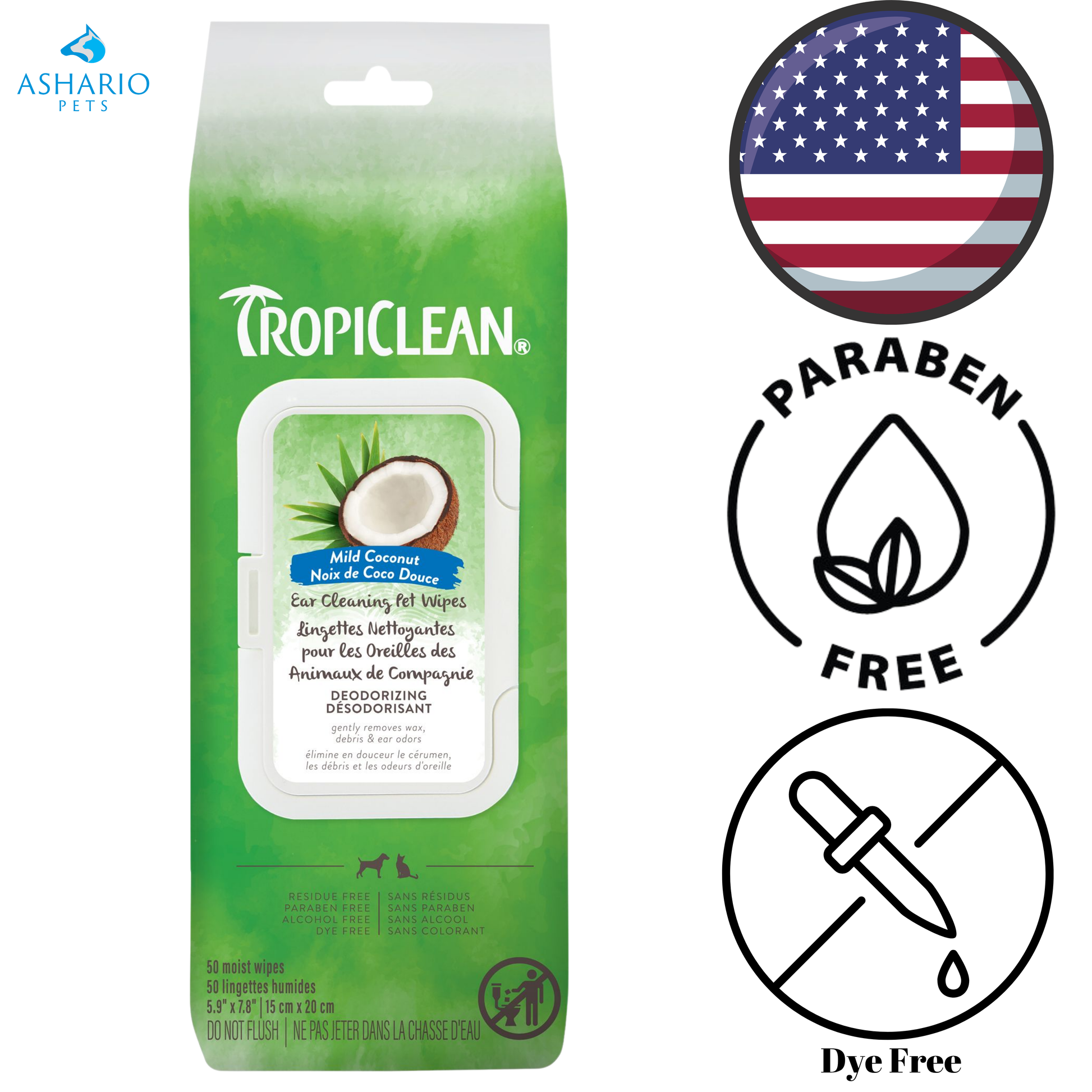 TropiClean - Coconut Alcohol Free Pet Wipes — main