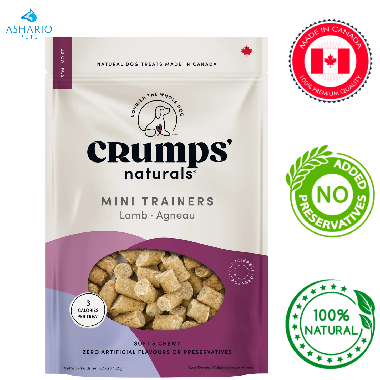 Crumps' Natural - 半湿迷你训练羊肉零食 - 132克