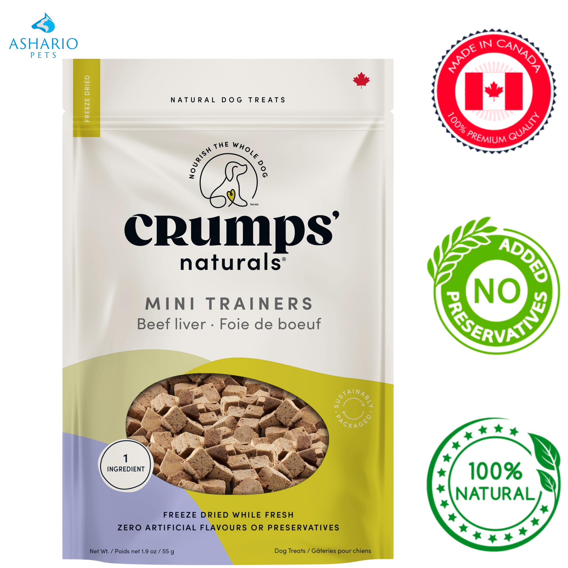 Crumps' Natural - Freeze Dried Beef Liver Mini Trainers Dog Treats — view 2