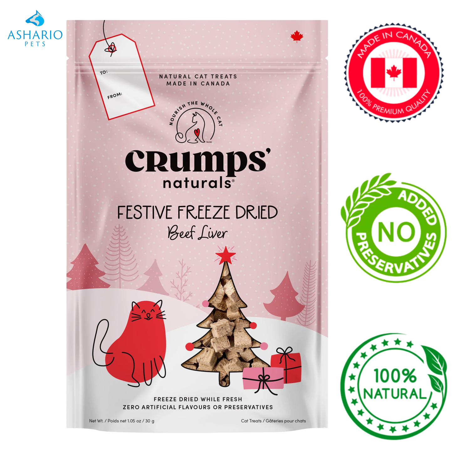 Crumps' Natural - Holiday Festive Beef Freeze Dried Cat Treats — main
