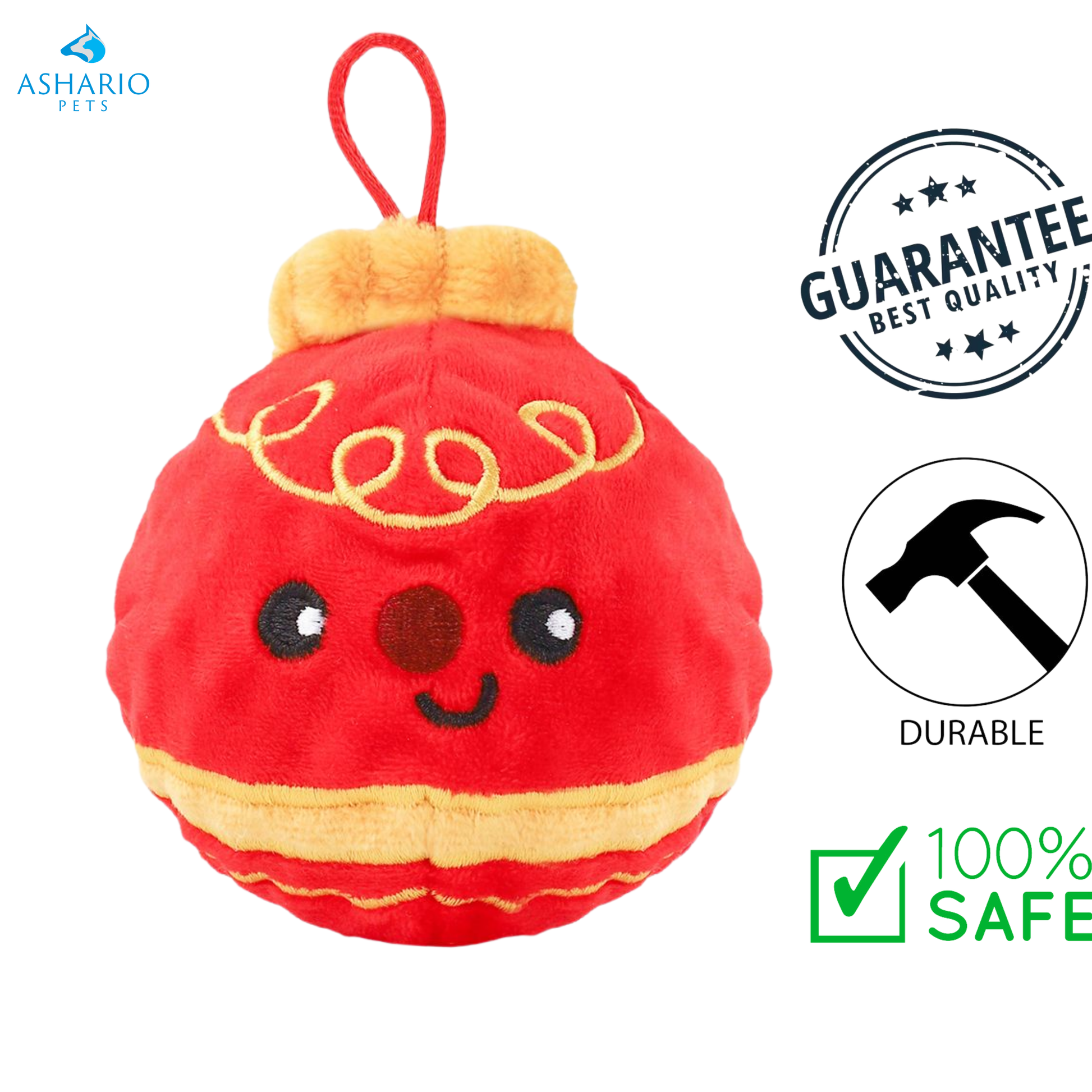 HugSmart - Happy Woofmas Super Ball Dog Toy — main