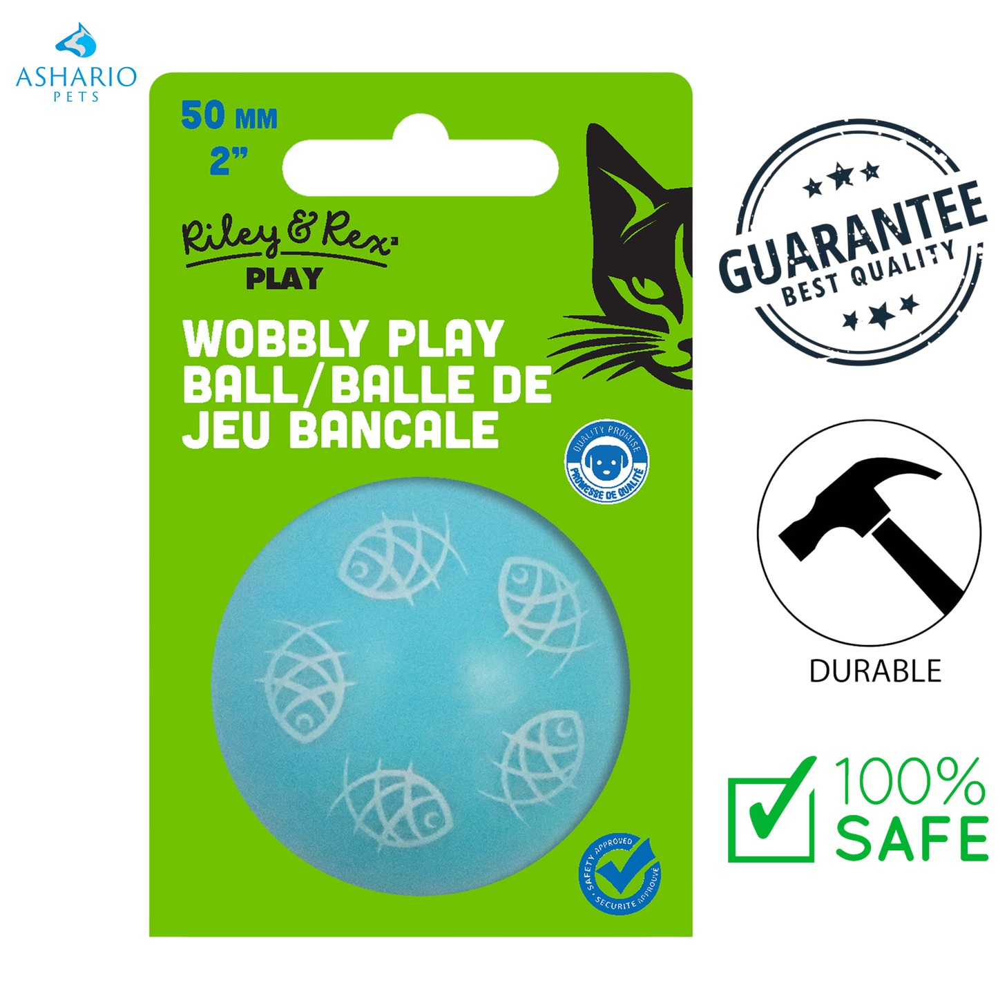 Riley & Rex - Wobbly Play Ball Cat Toy