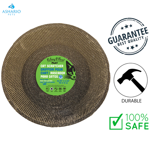 Riley & Rex - Round Corrugated Cardboard Cat Scratcher