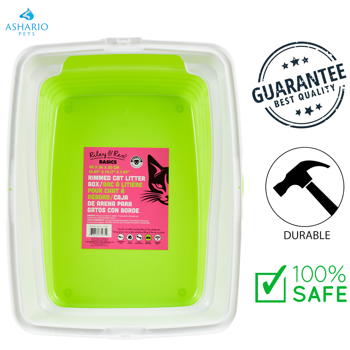 Riley & Rex - Rimmed Cat Litter Box
