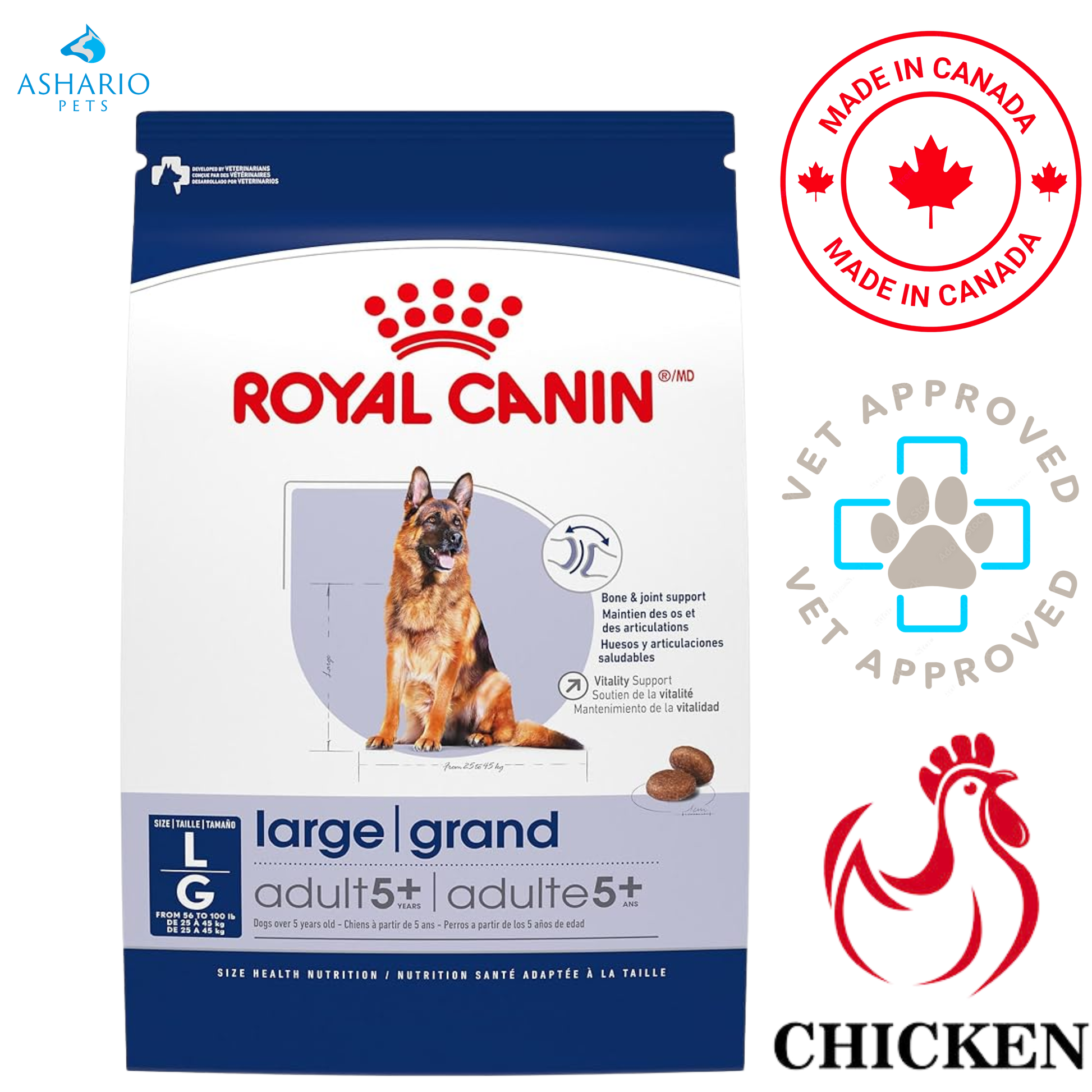 Royal Canin - Size Health Nutrition Large Breed Adult 5+ Years Dry Dog Food — main