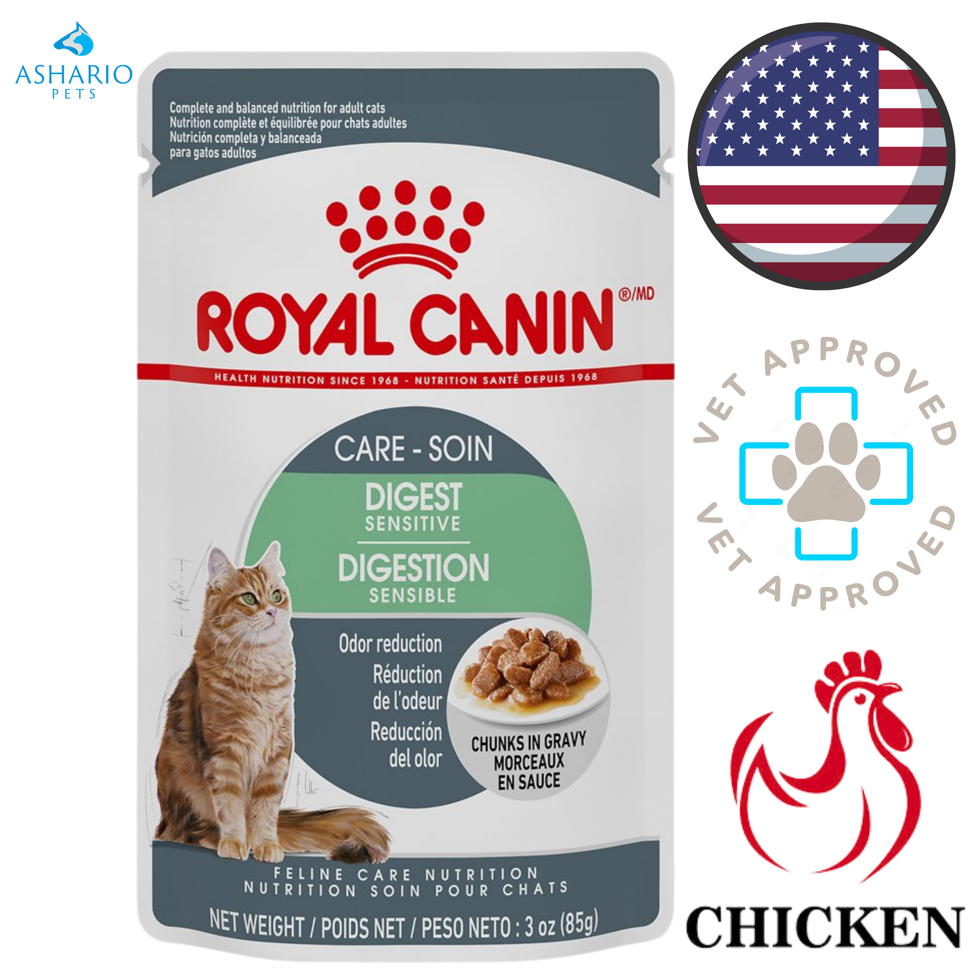Royal Canin - Feline Care Nutrition Digestive Chunks In Gravy Wet Cat Food Pouch — main