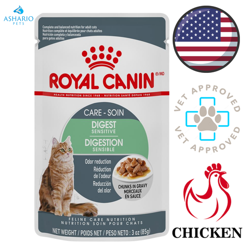Royal Canin - Feline Care Nutrition Digestive Chunks In Gravy Wet Cat Food Pouch