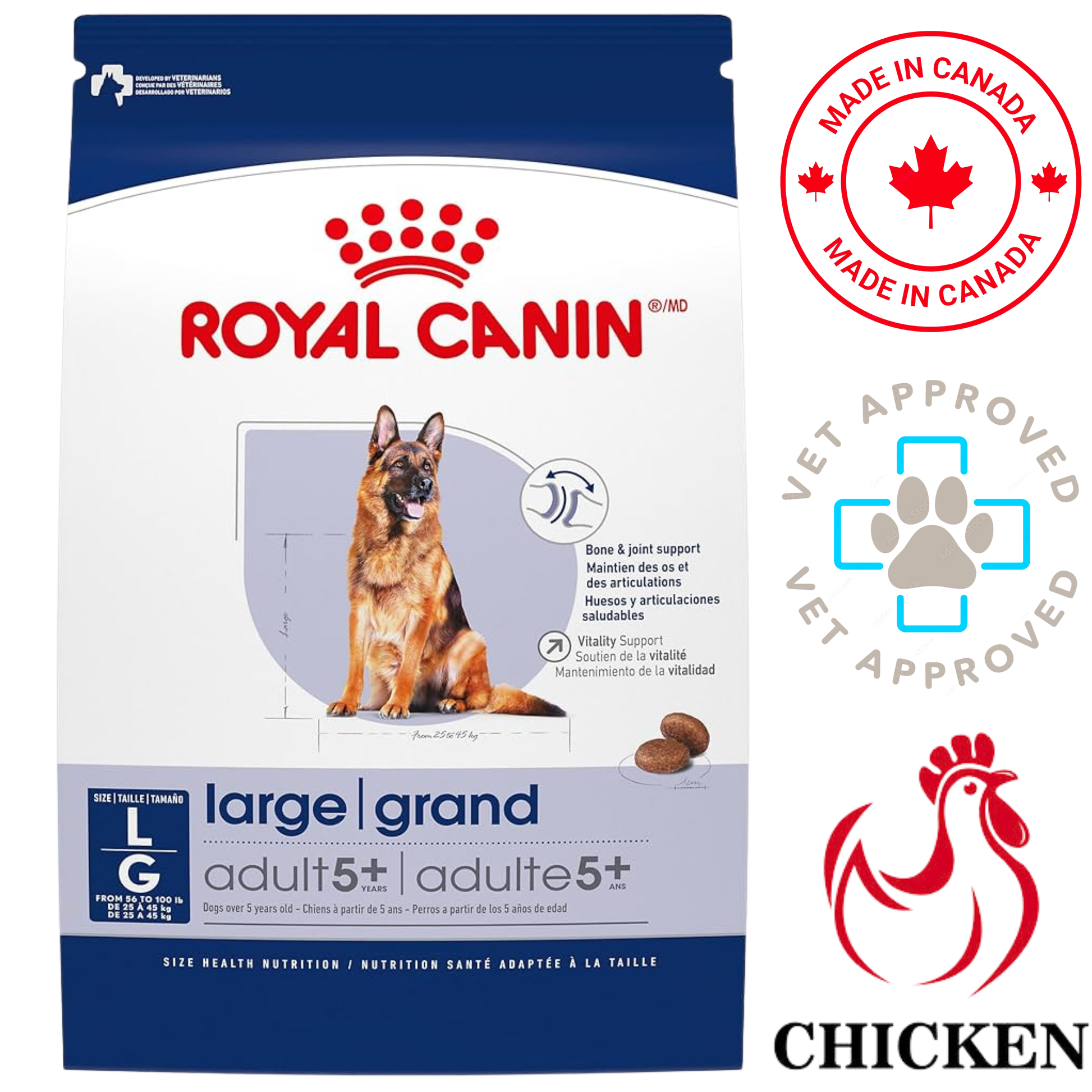 Royal Canin - Size Health Nutrition Large Breed Adult 5+ Years Dry Dog Food — main
