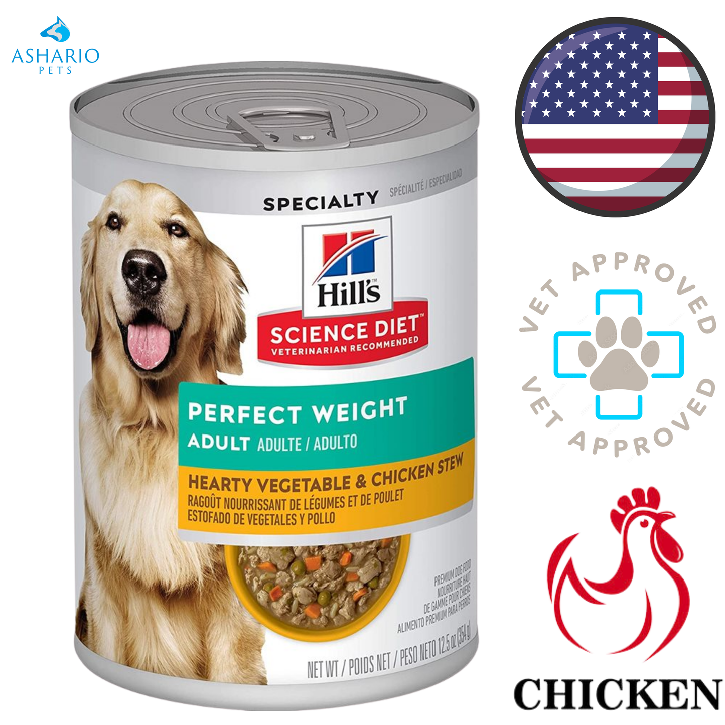Hill's Science Diet - Perfect Weight Vegetable & Chicken Stew Canned Dog Food — main