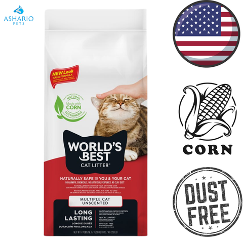 World's Best Cat Litter - Multiple Cat Unscented Cat Litter