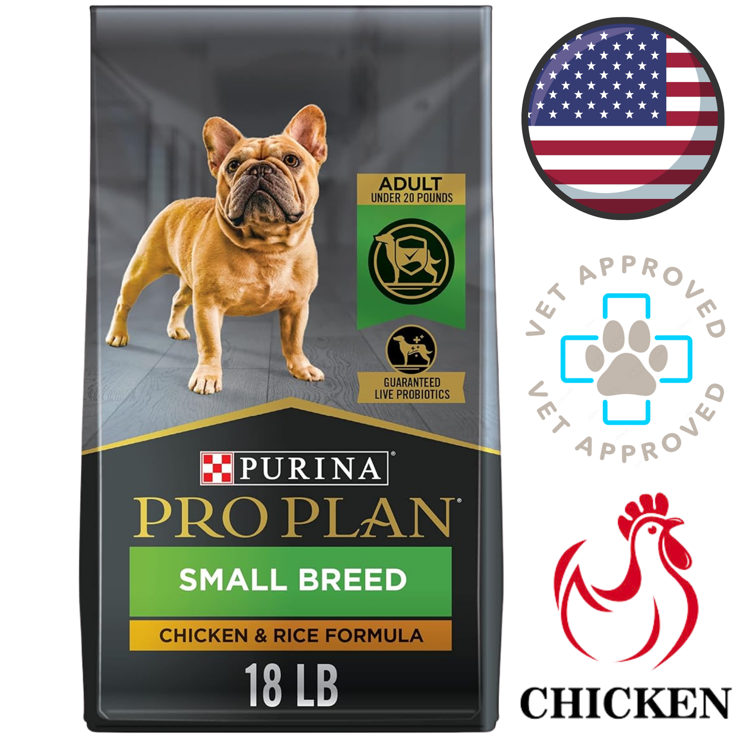 Purina - Pro Plan Small Breed Adult Shredded Blend Chicken & Rice Dry Dog Food