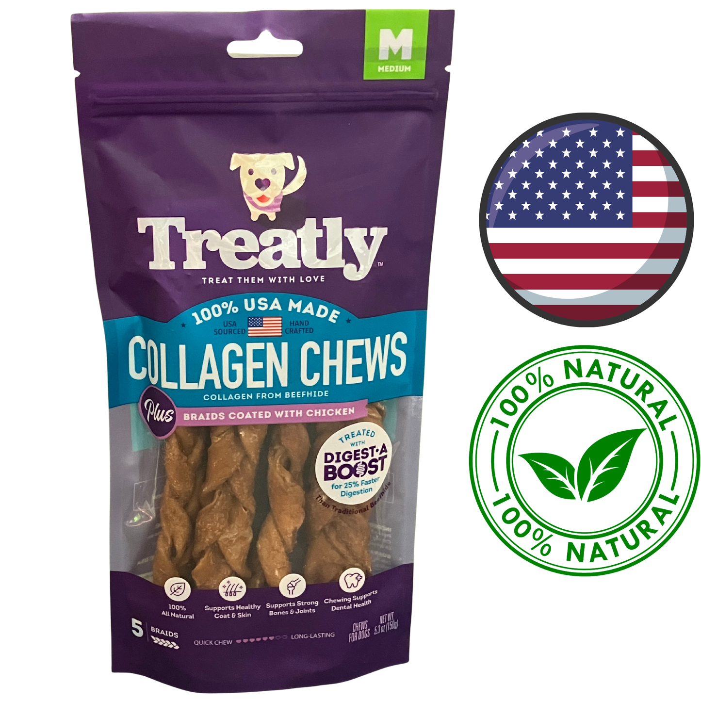 Treatly - Collagen Braids Dog Treat