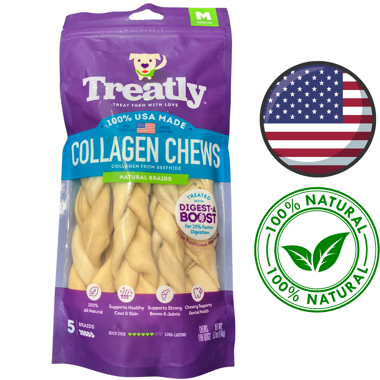 Treatly - Collagen Braids Dog Treat