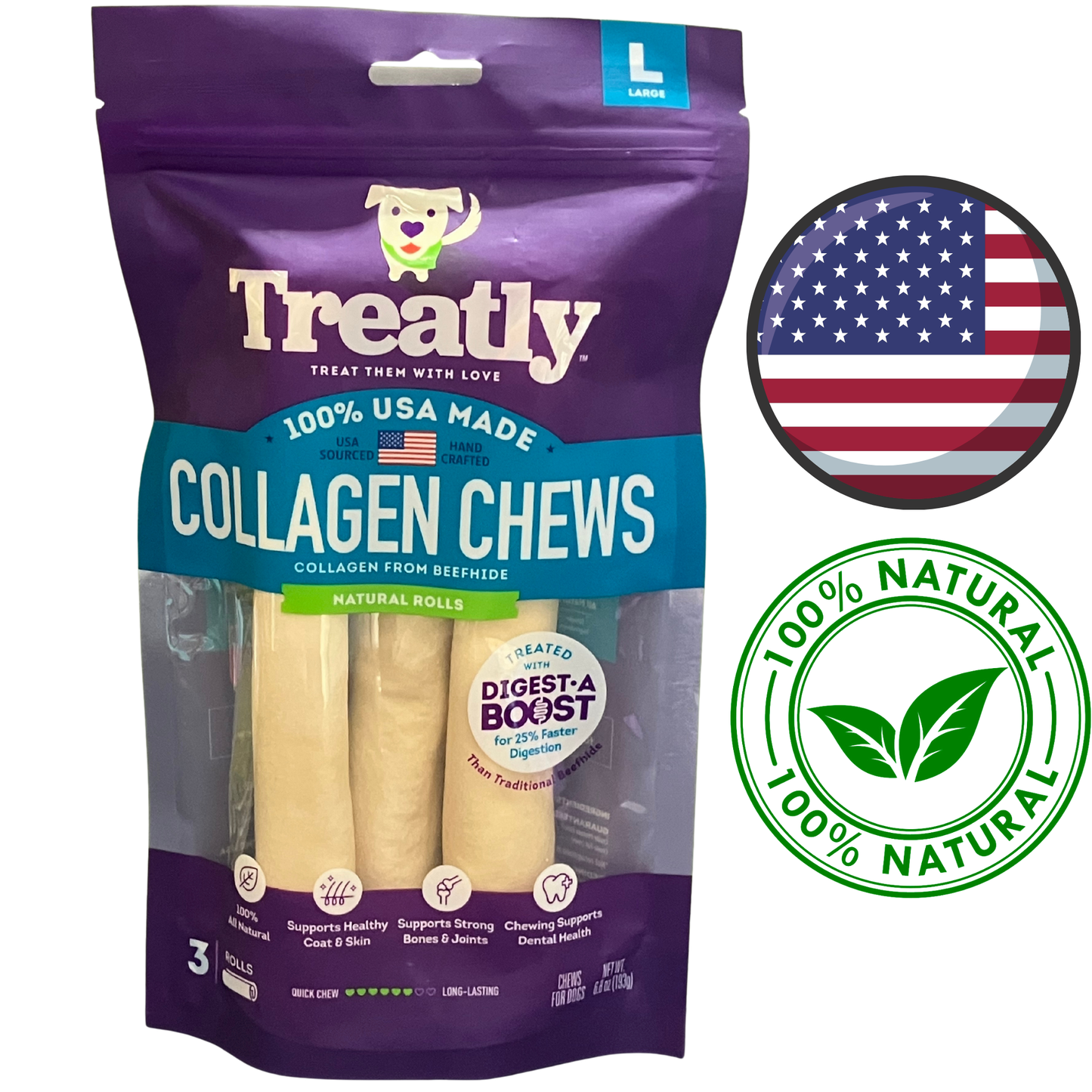 Treatly - Collagen Rolls Dog Treat