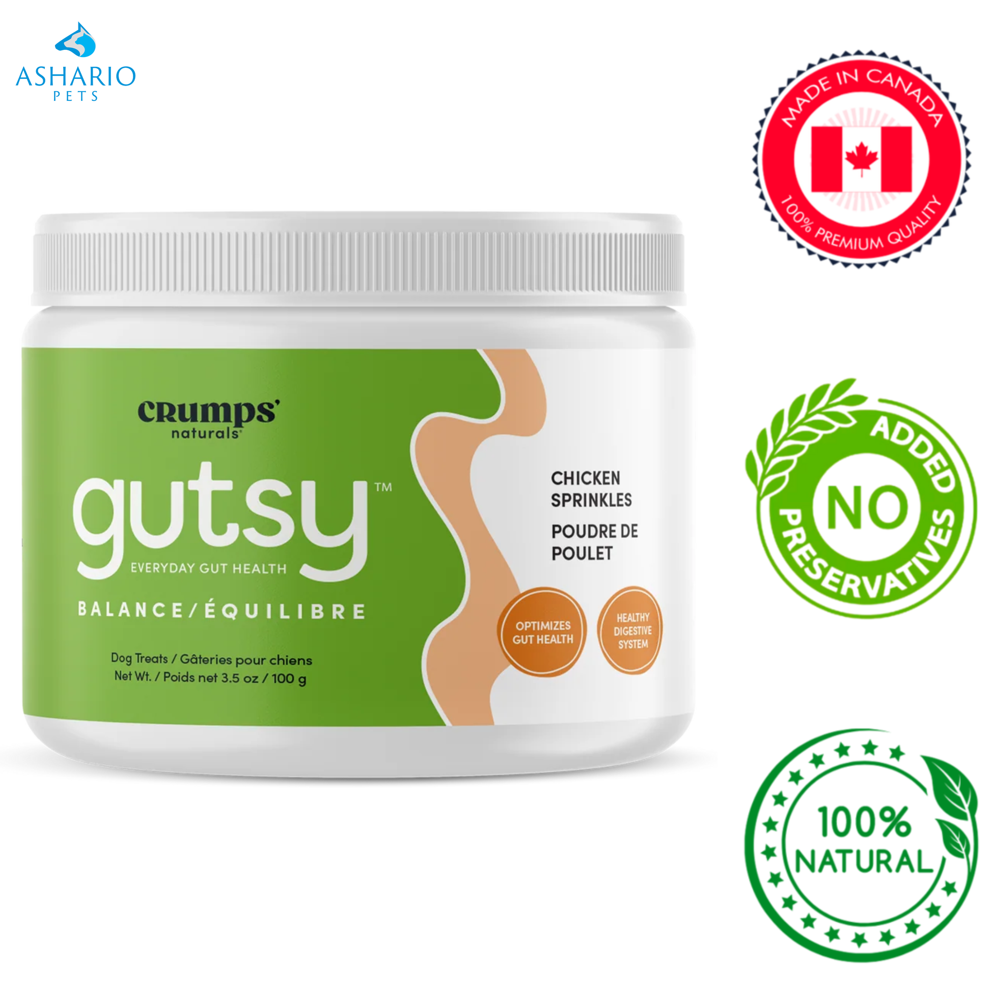 Crumps' Natural - Gutsy Balance Sprinkles Dog Treats - 100 Grams