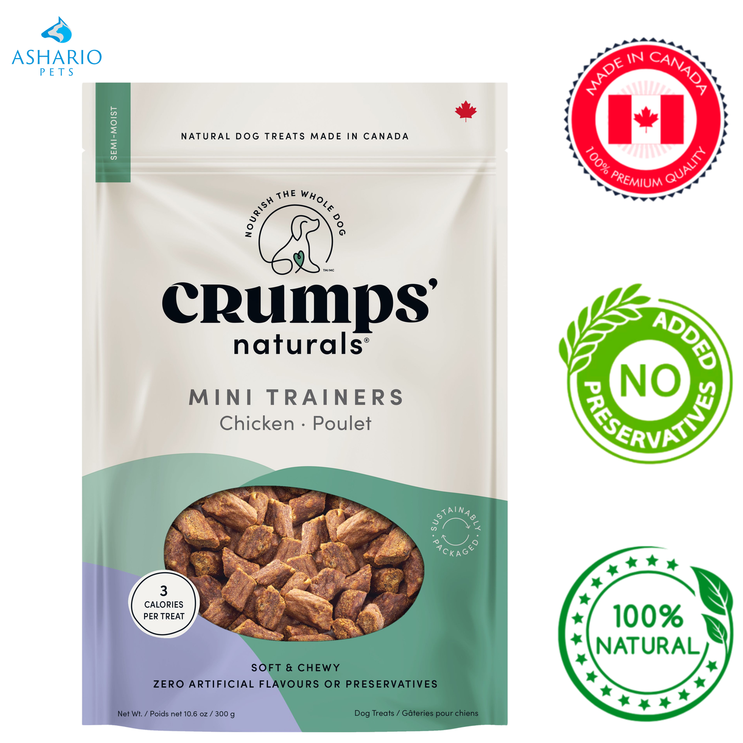 Crumps' Natural - Semi Moist Mini Trainers Chicken Dog Treats