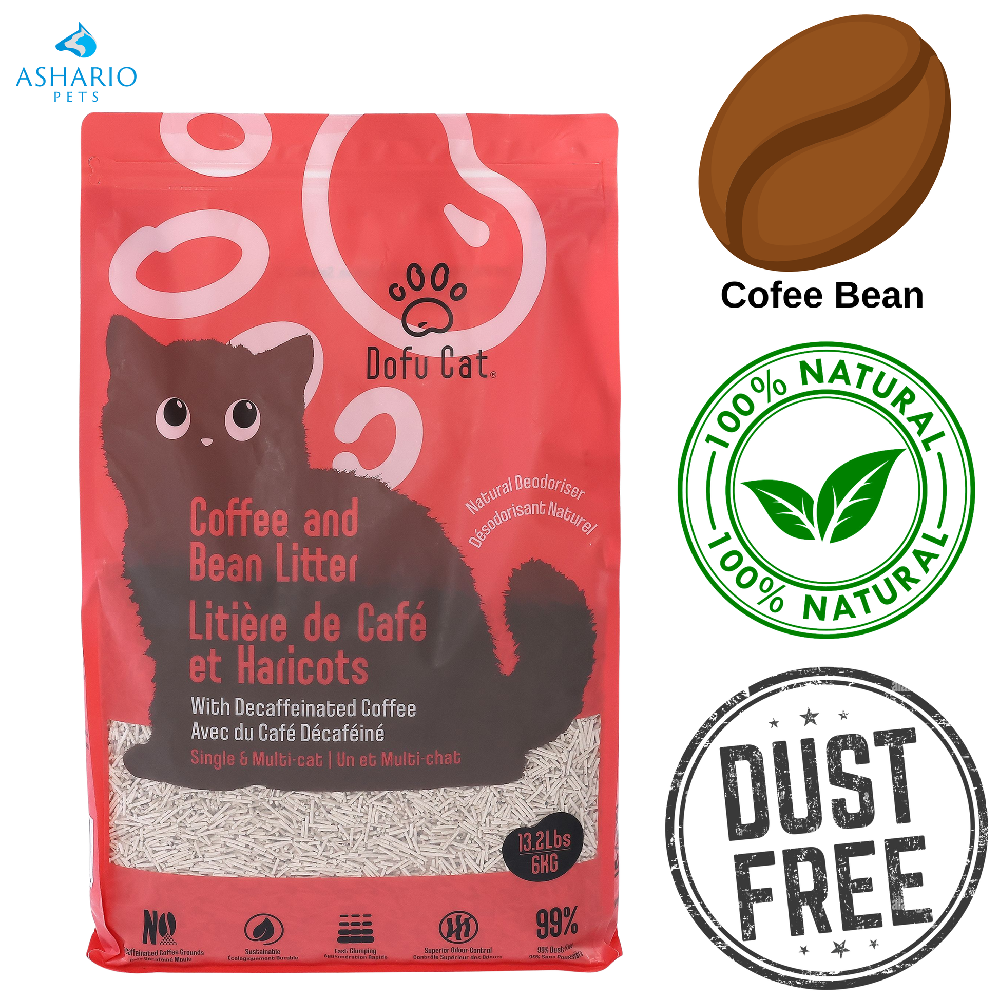 Dofu Cat - Natural Coffee + Bean Cat Litter